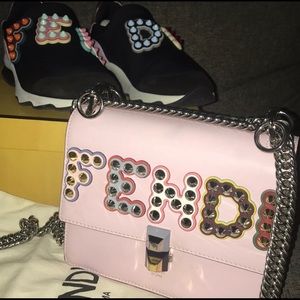 AUTHENTIC Fendi Leather Multicolor Shoulder Bag